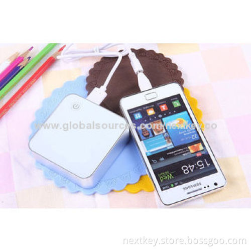 2014 Newest Design 6,600mAh Cube Portable Mobile Power Banks, 5V/1A Output
